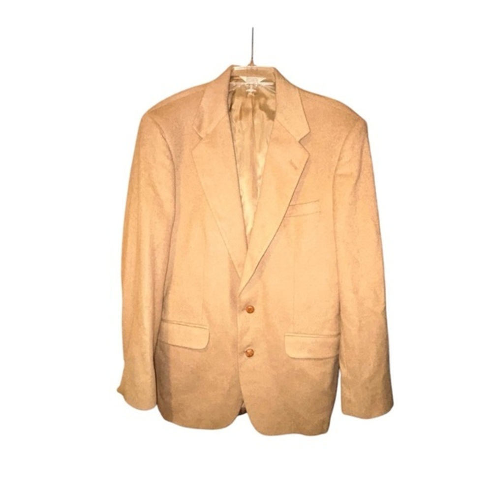 Hunt‎ Valley Vintage Sport Coat Blazer Men’s Tan Camel Hair Size 44L USA Made